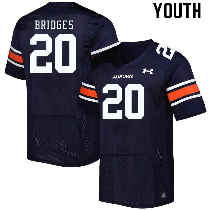 Youth #20 Cayden Bridges Auburn Tigers College Football Jerseys Stitched-Navy - Click Image to Close